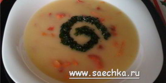 Постный суп-пюре из печеных овощей