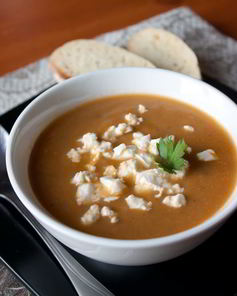 Суп-пюре из печеных баклажанов