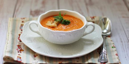 Суп-пюре из печеных перцев и цветной капусты