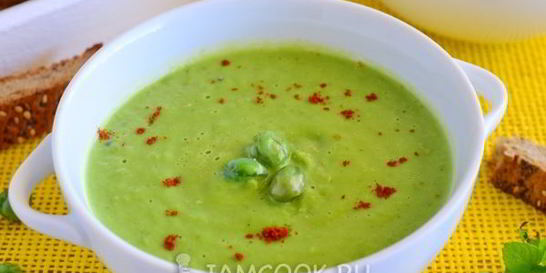 Суп-пюре из замороженного зеленого горошка