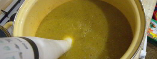 суп-пюре со сладким перцем, спаржевой фасолью и грибами. Шаг 5