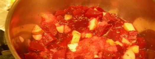 свекольный суп-пюре с яблоком и тимьяном. Шаг 6