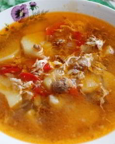 Суп с фаршем и яйцом