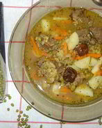 Суп с говядиной и машем