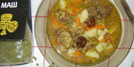 Суп с говядиной и машем