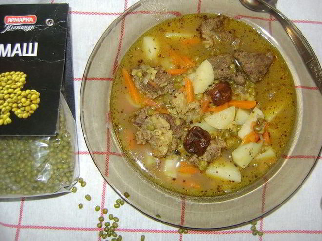 Рецепт супа с говядиной и машем