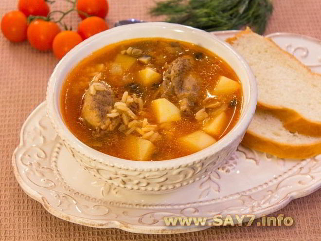 Рецепт супа с уткой, рисом и грибами