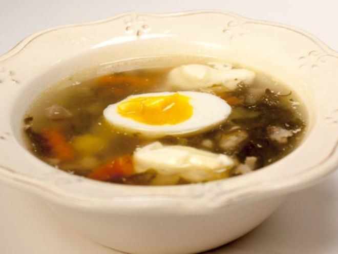 Рецепт супа со щавелем и яйцом