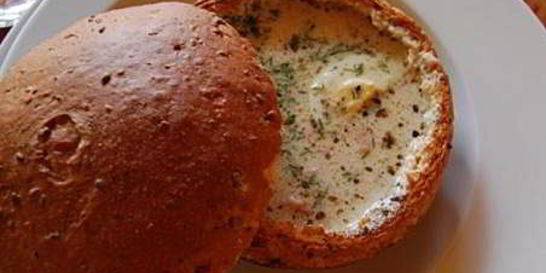 Суп в горшочке из хлеба