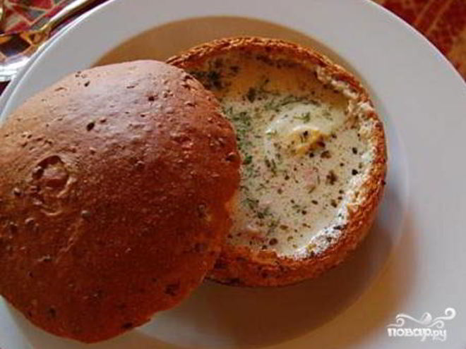 Рецепт супа в горшочке из хлеба