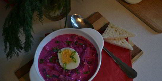 Холодный свекольник — окрошка по-латышски