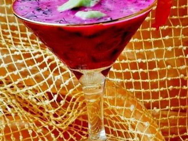 Рецепт холодного свекольника с креветками