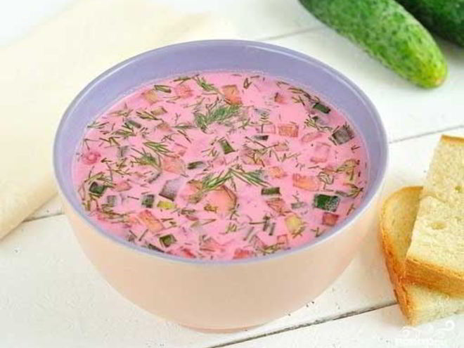 Рецепт свекольника холодного с мясом