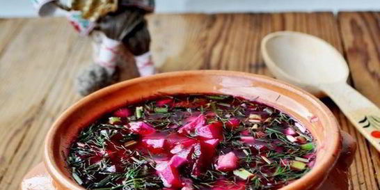 Свекольник холодный с ветчиной