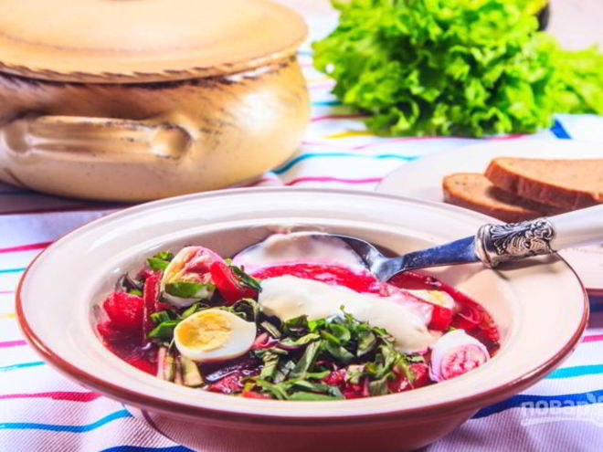 Рецепт свекольника с ботвой холодный