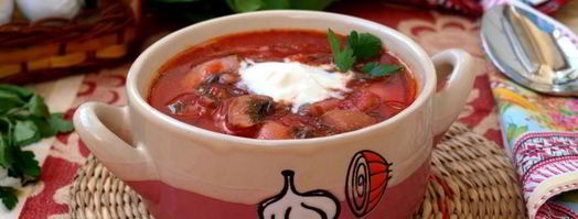 свекольник со щавелем, фасолью и шампиньонами. Шаг 10