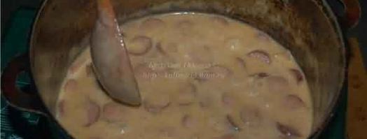 баварский пивной сырный суп с копчеными колбасками. Шаг 30