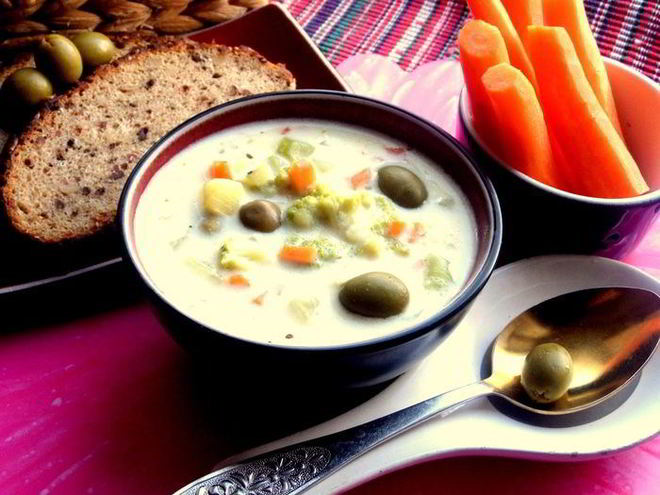 Рецепт овощного сырного супа