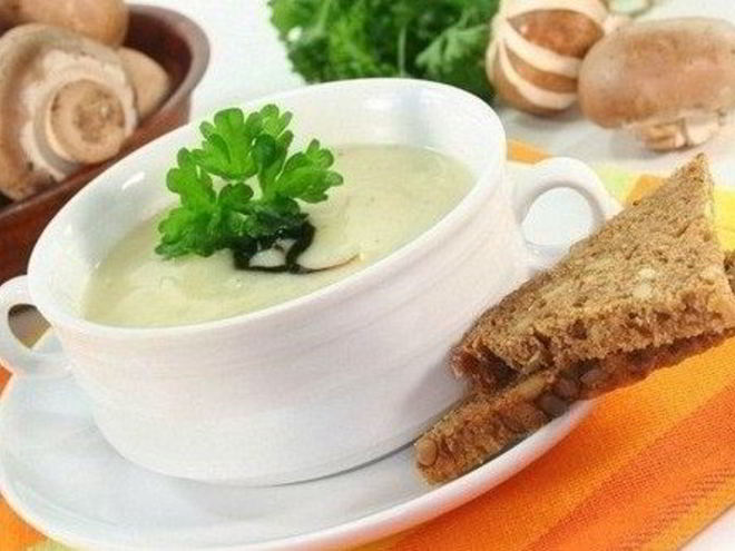 Рецепт сырного картофельного супа с шампиньонами