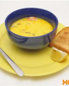 Сырный крем суп с креветками