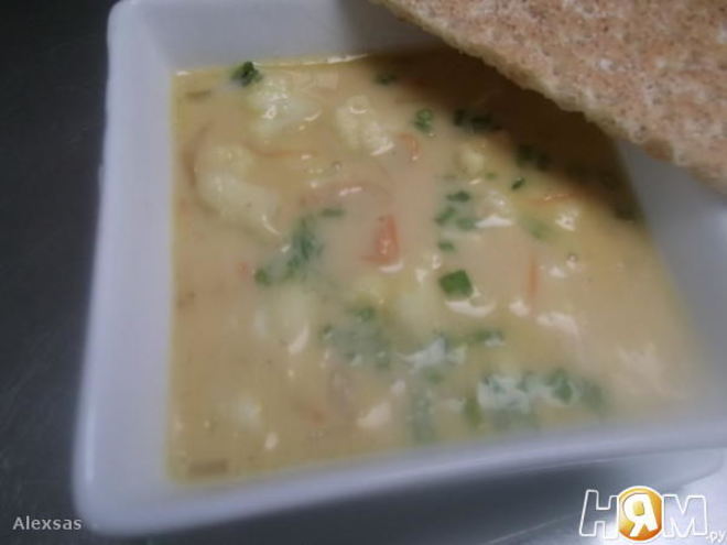 Рецепт сырного супа из цветной капусты