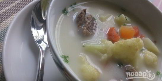 Сырный суп с говядиной