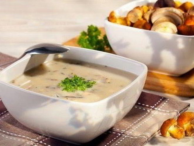 Рецепт сырного супа с грибами и копченостями