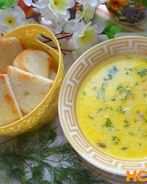 Сырный суп с копченой курицей