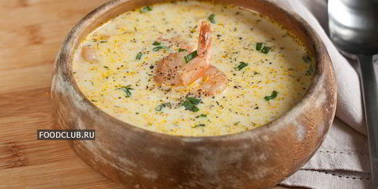 Сырный суп с креветками