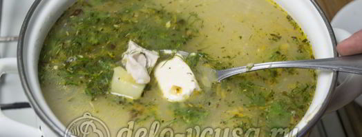 сырный суп с куриным филе. Шаг 10