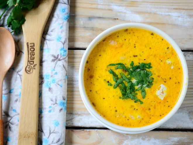 Рецепт сырного супа с лососем и рисом