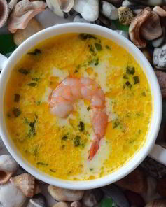 Сырный суп с морепродуктами