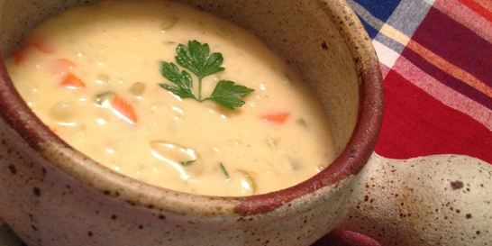 Сырный суп с овощами