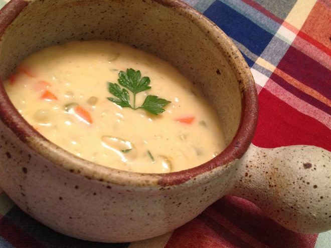 Рецепт сырного супа с овощами