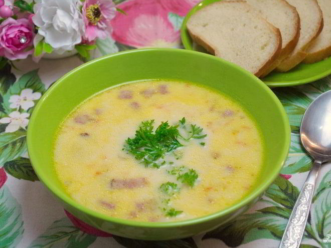 Рецепт сырного супа с плавленым сыром
