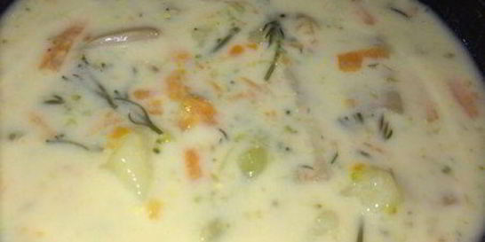 Сырный суп с шампиньонами и брокколи