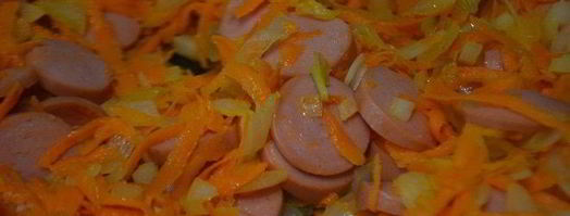 сырный суп с сосисками. Шаг 4