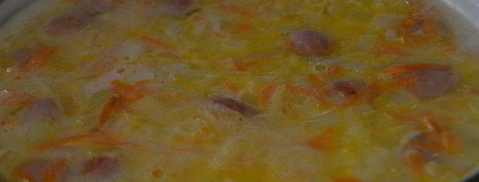 сырный суп с сосисками. Шаг 5