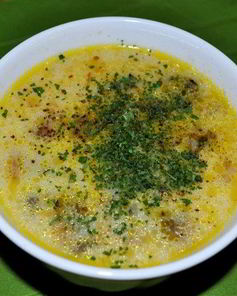 Сырный суп с зеленью