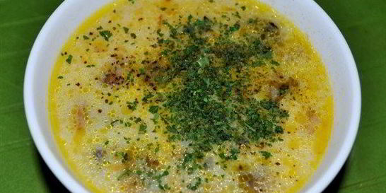 Сырный суп с зеленью