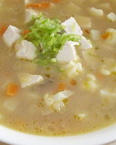 Сырный суп со свининой