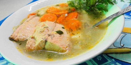 Рыбный суп уха из кеты