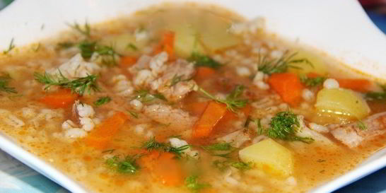 Уха с перловкой