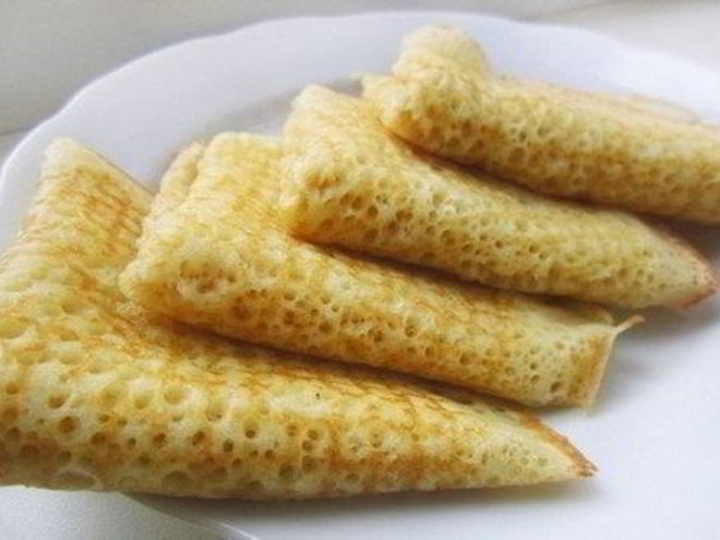 Рецепт блинчиков ажурных на кефире и молоке