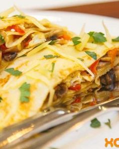 Блинчики креп с яйцом и грибами