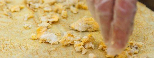 блинчики креп с яйцом и грибами. Шаг 4