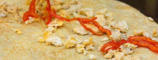 блинчики креп с яйцом и грибами. Шаг 5