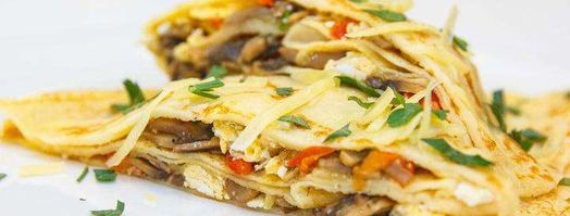 блинчики креп с яйцом и грибами. Шаг 9