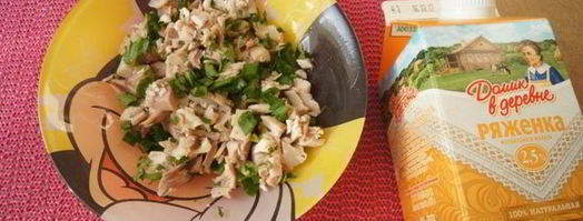 блинчики на ряженке с куриным припеком. Шаг 5