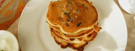 блинчики на ряженке с куриным припеком. Шаг 7